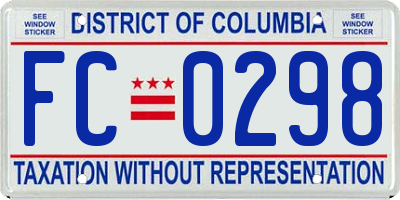 DC license plate FC0298