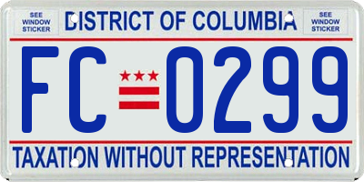 DC license plate FC0299