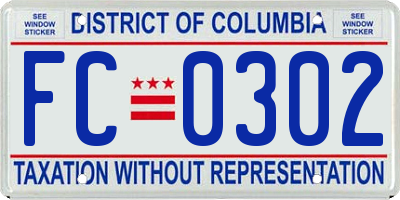 DC license plate FC0302