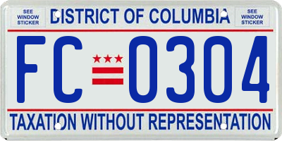 DC license plate FC0304