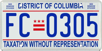 DC license plate FC0305