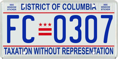 DC license plate FC0307