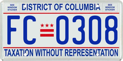 DC license plate FC0308