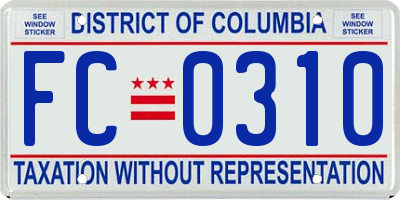 DC license plate FC0310