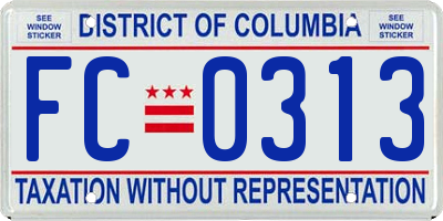 DC license plate FC0313