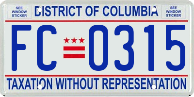 DC license plate FC0315