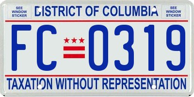 DC license plate FC0319