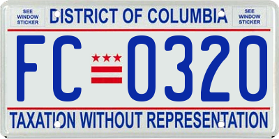 DC license plate FC0320