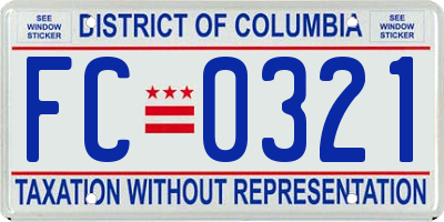 DC license plate FC0321