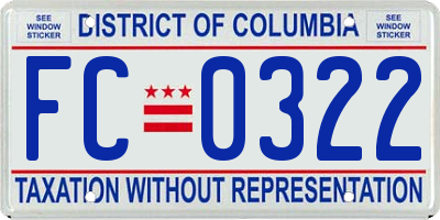 DC license plate FC0322