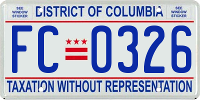 DC license plate FC0326