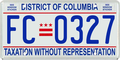 DC license plate FC0327