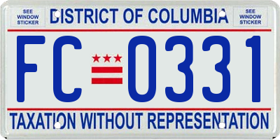 DC license plate FC0331