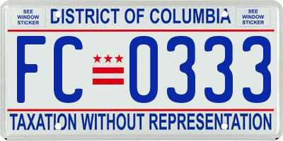 DC license plate FC0333