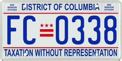 DC license plate FC0338