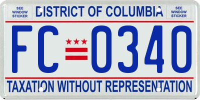 DC license plate FC0340