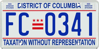 DC license plate FC0341