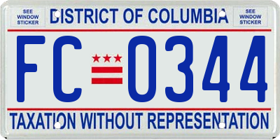 DC license plate FC0344