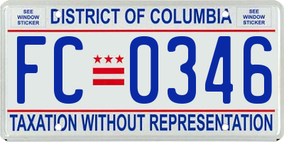 DC license plate FC0346