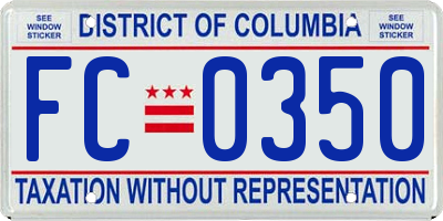 DC license plate FC0350