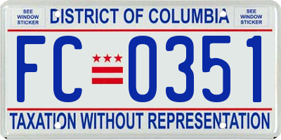 DC license plate FC0351