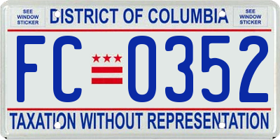 DC license plate FC0352