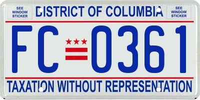 DC license plate FC0361