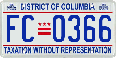 DC license plate FC0366