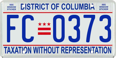 DC license plate FC0373