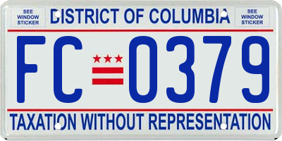 DC license plate FC0379