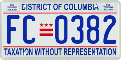 DC license plate FC0382