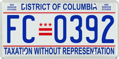 DC license plate FC0392