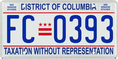 DC license plate FC0393