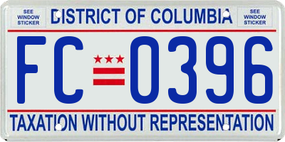 DC license plate FC0396