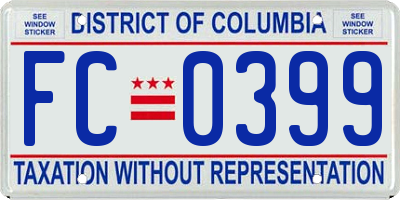 DC license plate FC0399