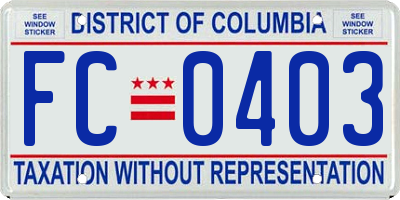 DC license plate FC0403