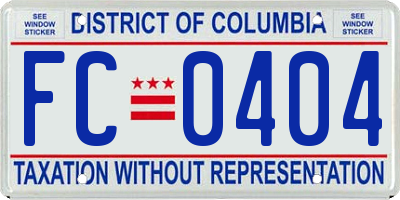 DC license plate FC0404