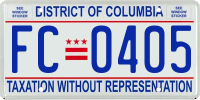 DC license plate FC0405