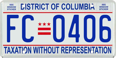 DC license plate FC0406