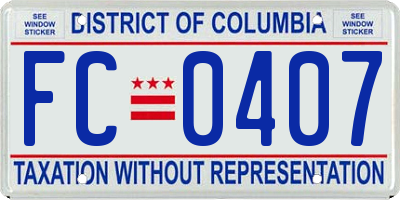 DC license plate FC0407