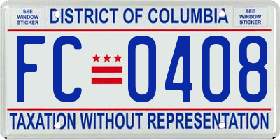 DC license plate FC0408