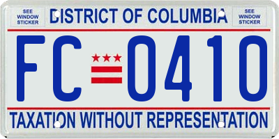 DC license plate FC0410