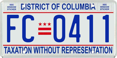 DC license plate FC0411