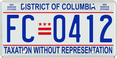 DC license plate FC0412