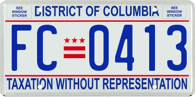 DC license plate FC0413