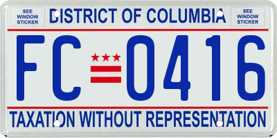 DC license plate FC0416