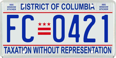 DC license plate FC0421