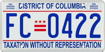 DC license plate FC0422