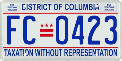 DC license plate FC0423