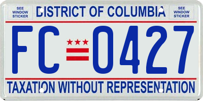 DC license plate FC0427